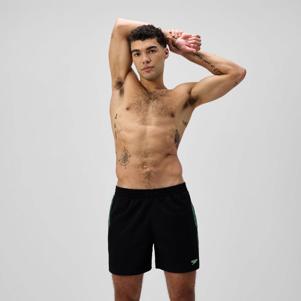 Men's Hyperboom Splice 16" Swim Shorts Black/Green