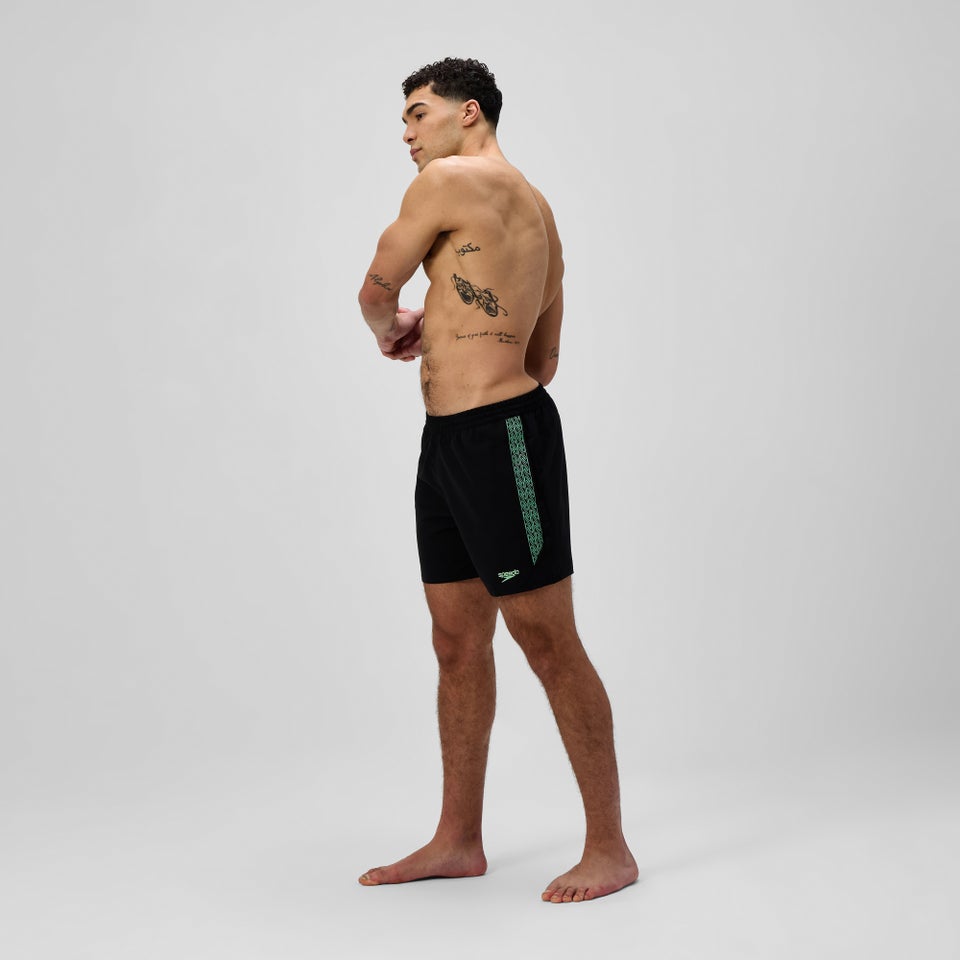 Men's Hyperboom Splice 16" Swim Shorts Black/Green