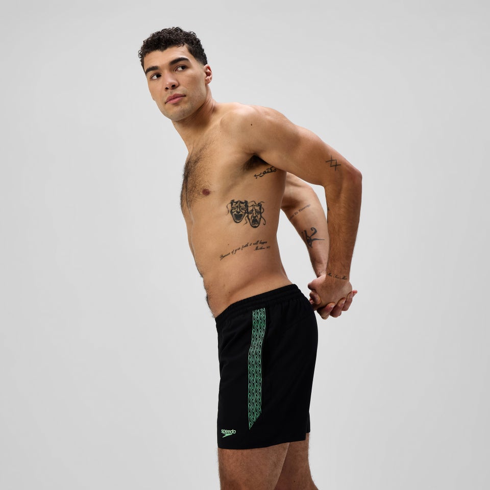 Men's Hyperboom Splice 16" Swim Shorts Black/Green