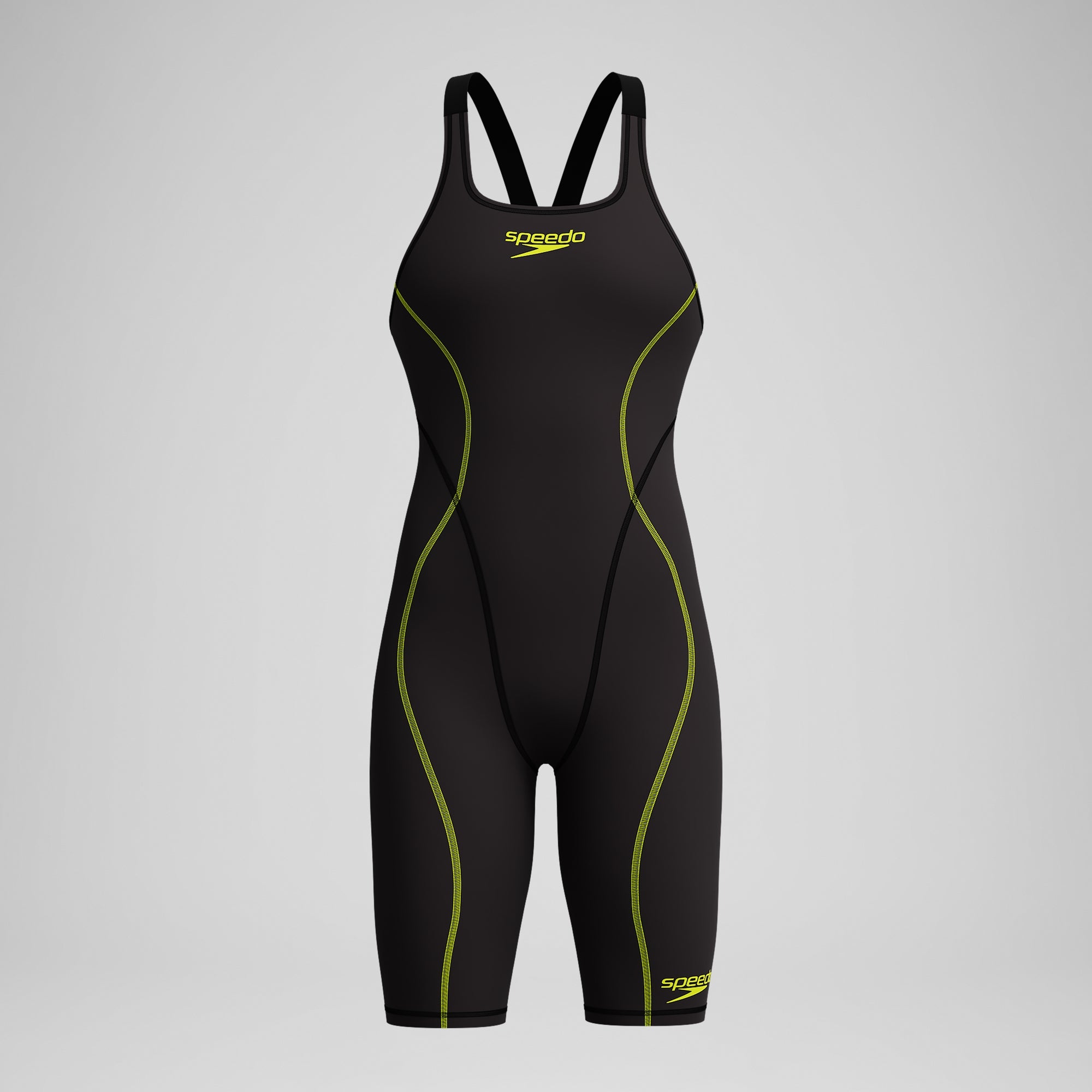 Female Fastskin HyperSpark Openback Kneeskin Black | Speedo UK
