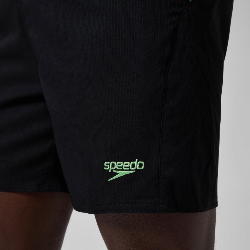 Men's Xpress Lite Panel 16" Swim Shorts Black/Green