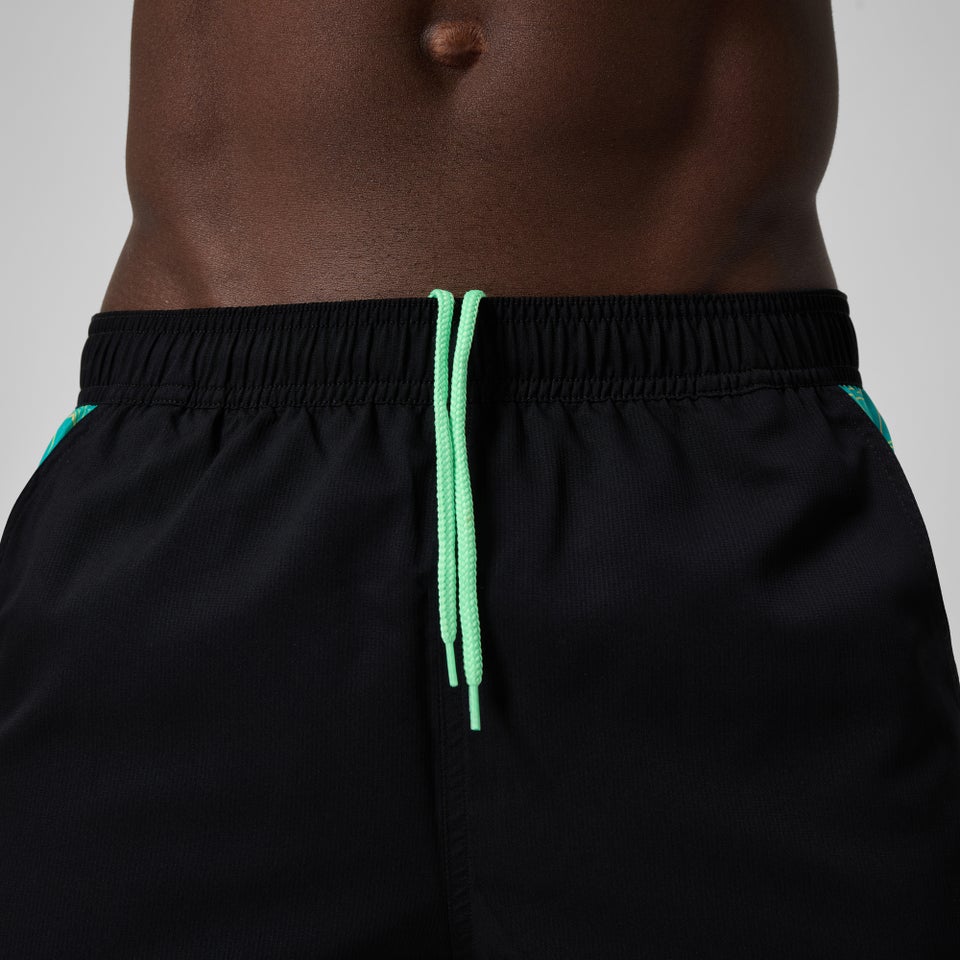 Men's Xpress Lite Panel 16" Swim Shorts Black/Green