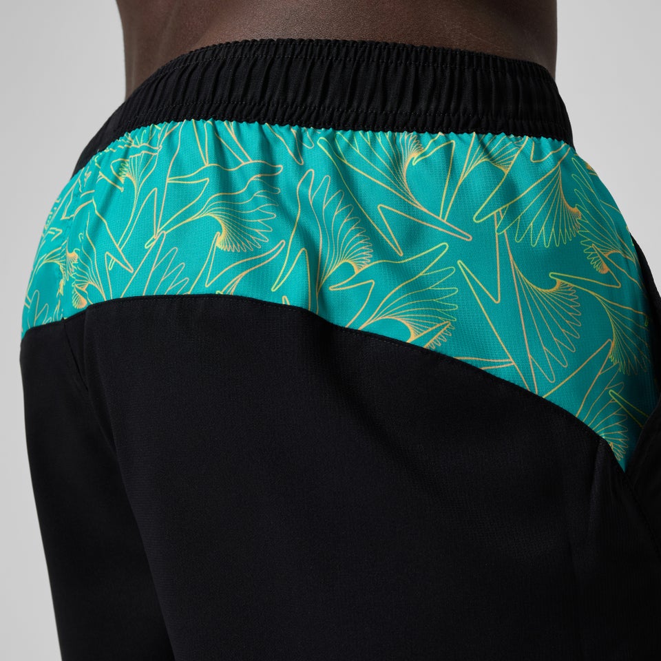 Men's Xpress Lite Panel 16" Swim Shorts Black/Green