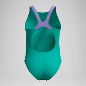 Girls Printed Pulseback Swimsuit Green/Pink