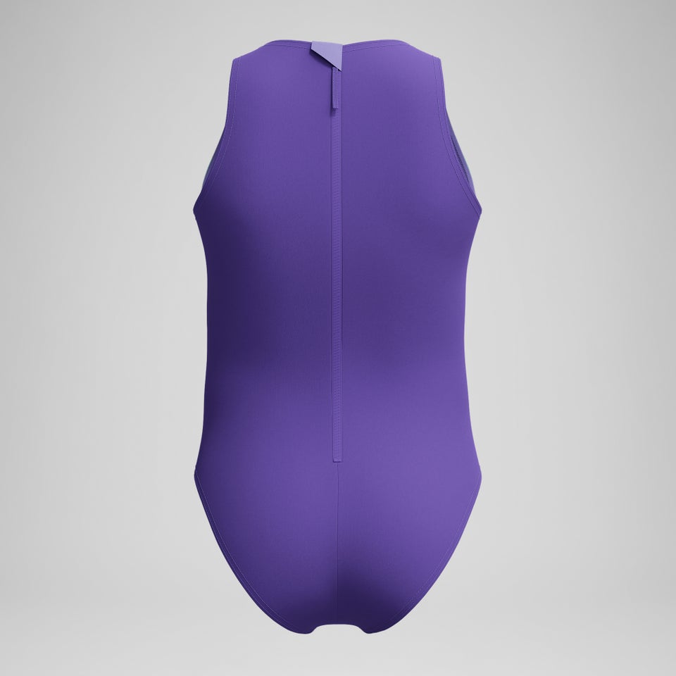 Maillot de bain Fille Hydrasuit imprimé violet/vert