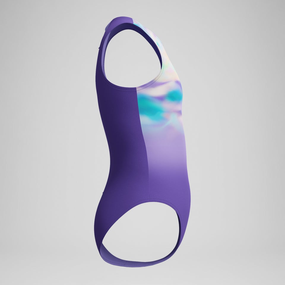 Maillot de bain Fille Hydrasuit imprimé violet/vert