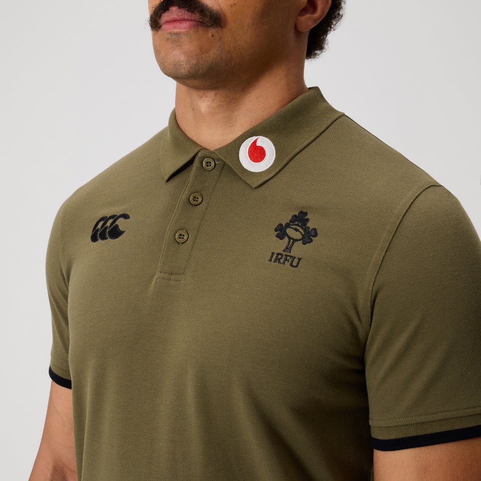 Mens Ireland Team Polo Shirt Khaki