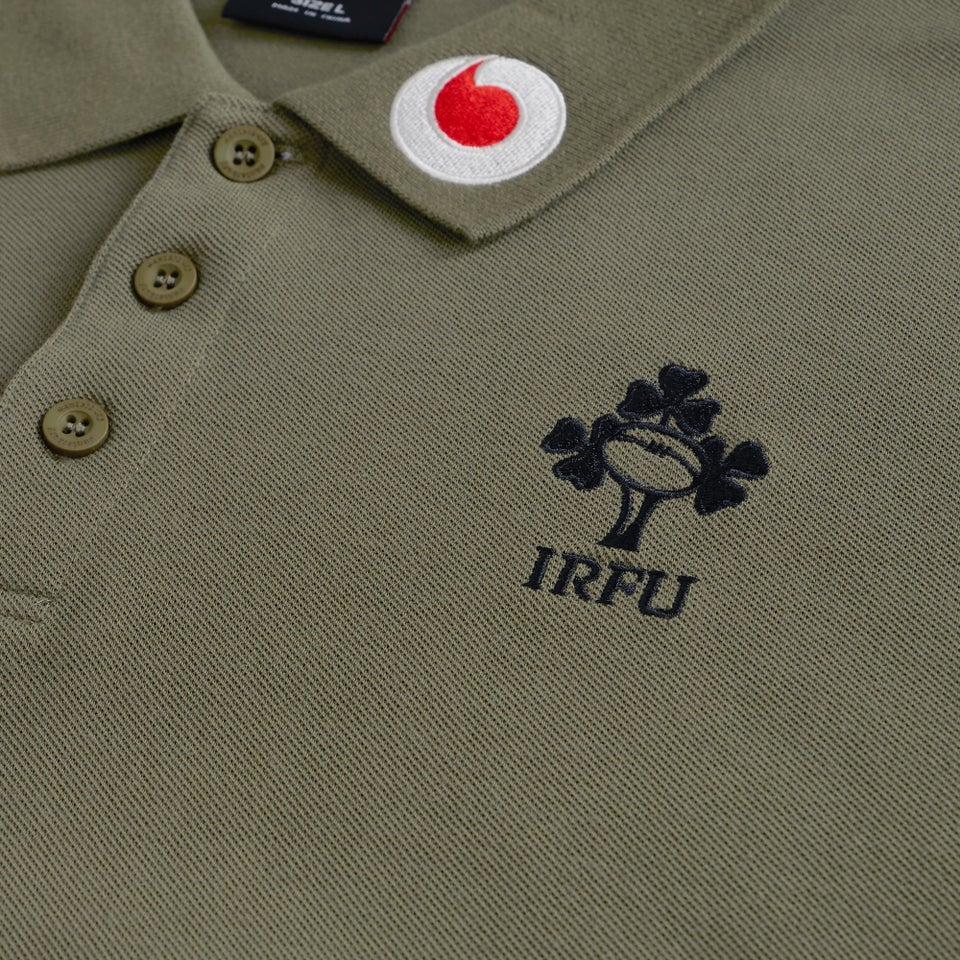 Mens Ireland Team Polo Shirt Khaki