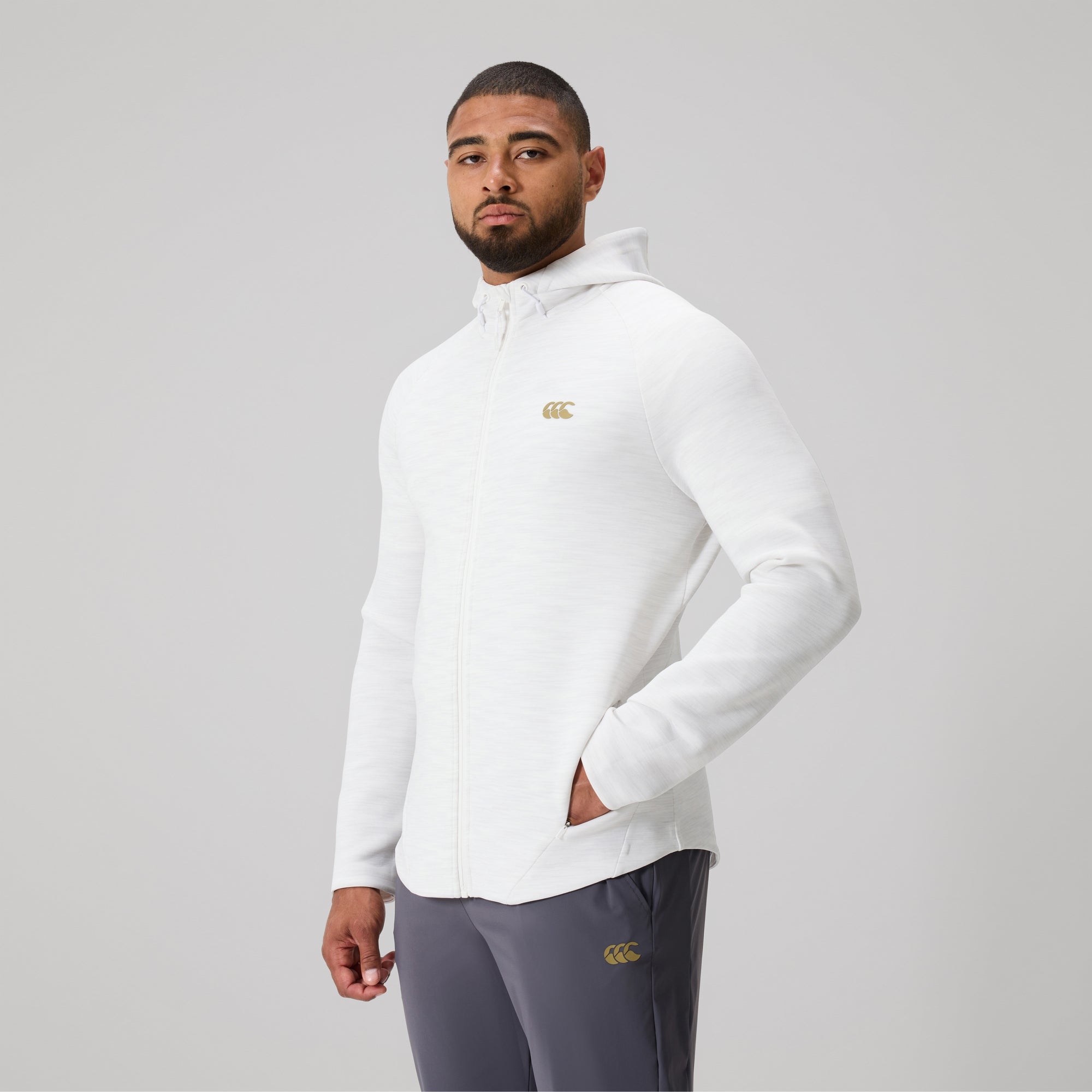 Mens Everest Full-Zip Hoodie White | Canterbury