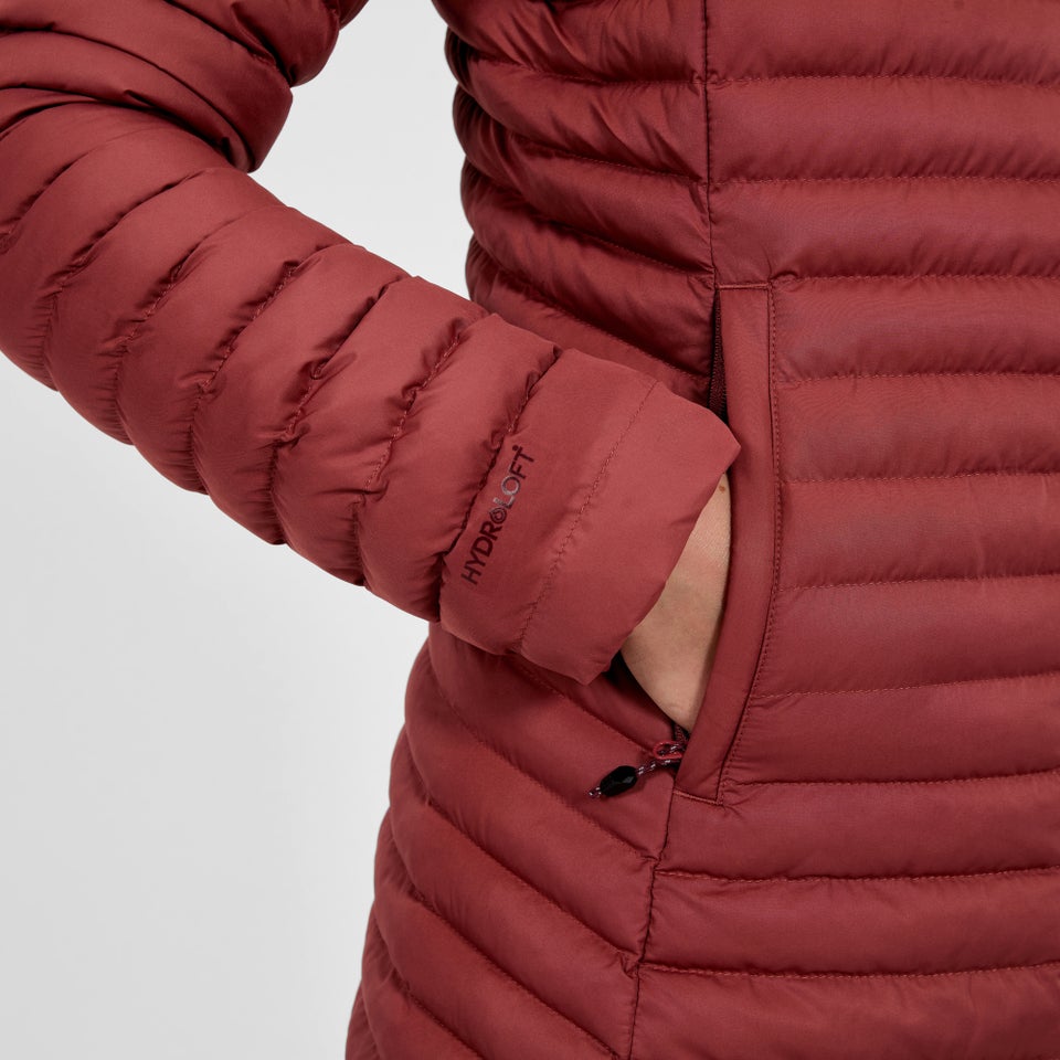 Nula lange Jacke aus Mikro-Synthetic für Damen - Rot