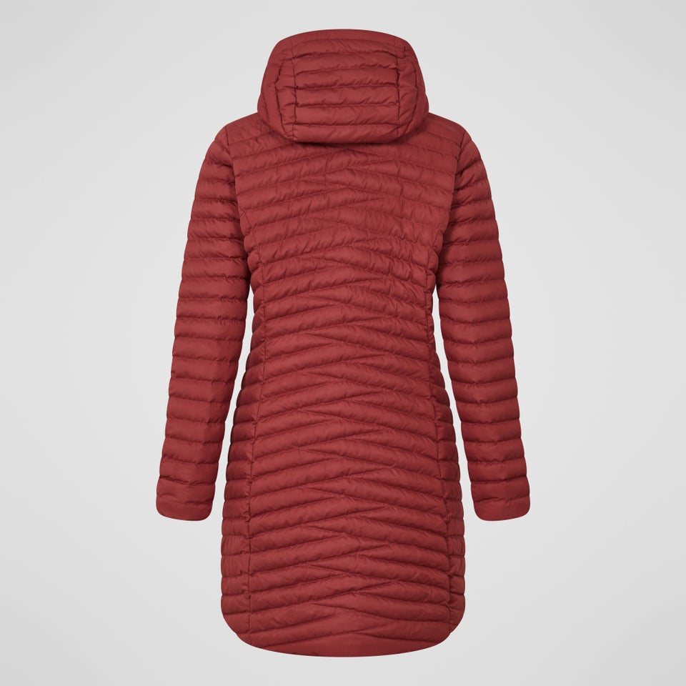 Nula lange Jacke aus Mikro-Synthetic für Damen - Rot