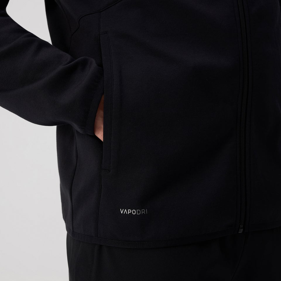 MENS TEMPO+ FULL-ZIP HOODIE BLACK