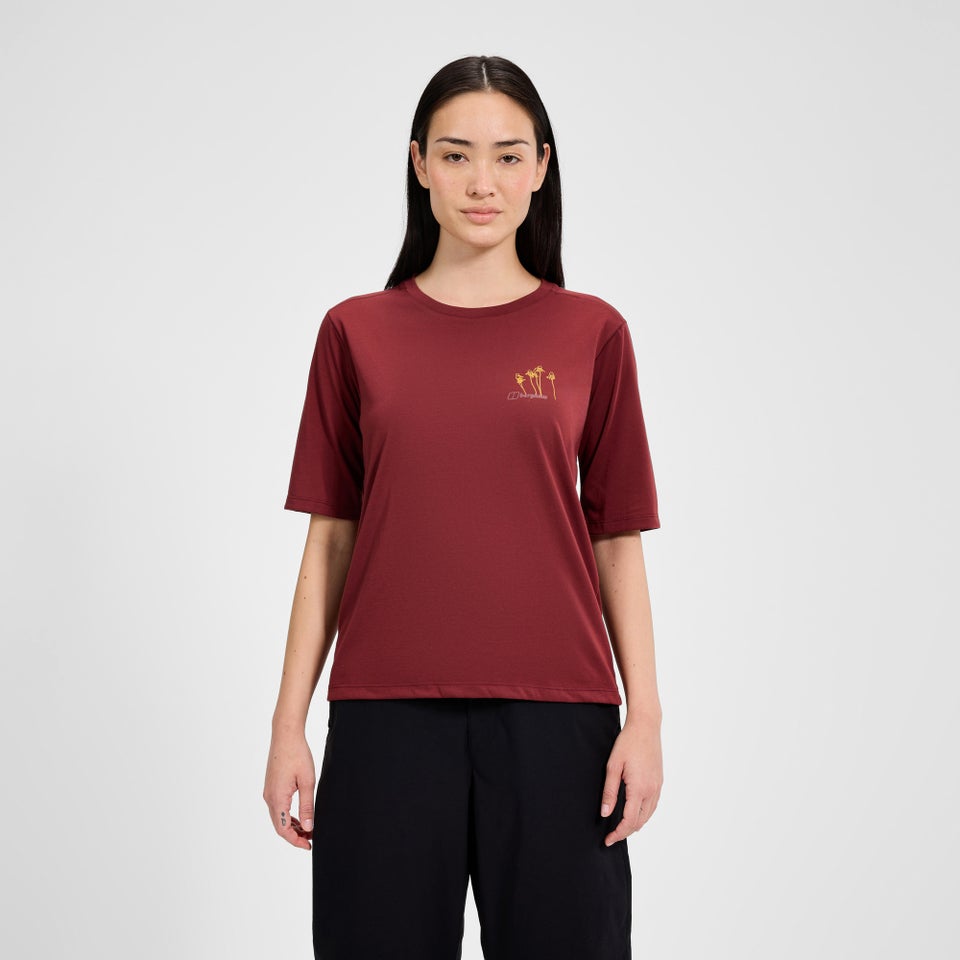 Coneflower Kurzarm-Shirt für Damen - Rot
