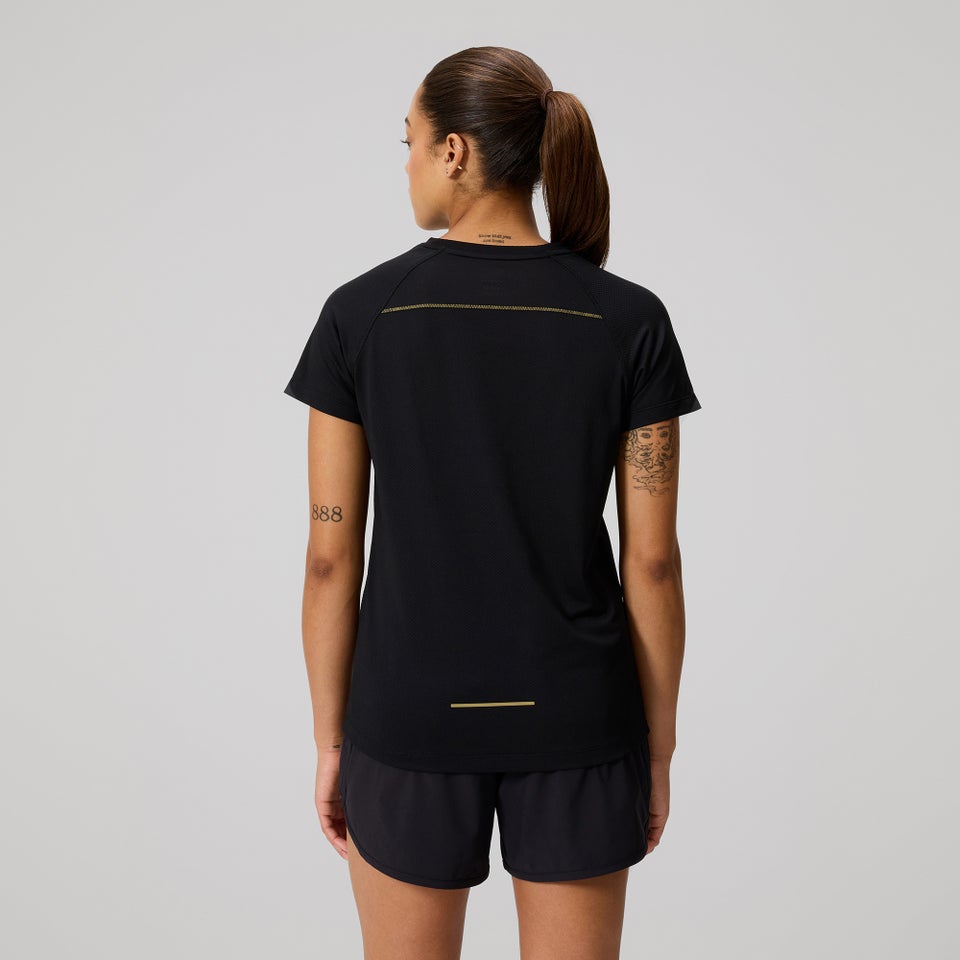 WOMENS TEMPO+ TRAINING T-SHIRT BLACK