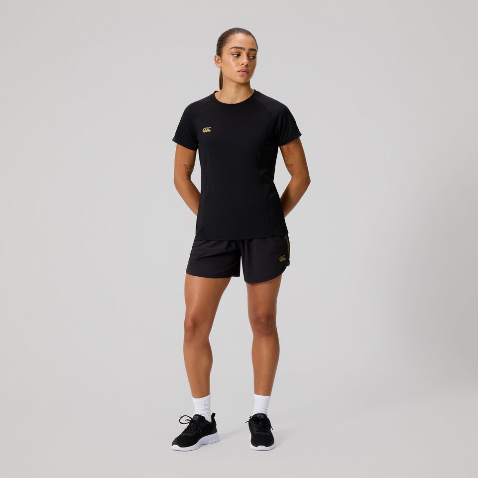WOMENS TEMPO+ TRAINING T-SHIRT BLACK