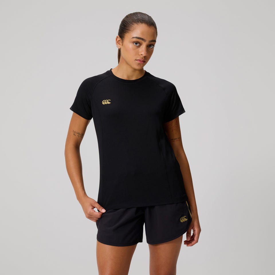 WOMENS TEMPO+ TRAINING T-SHIRT BLACK