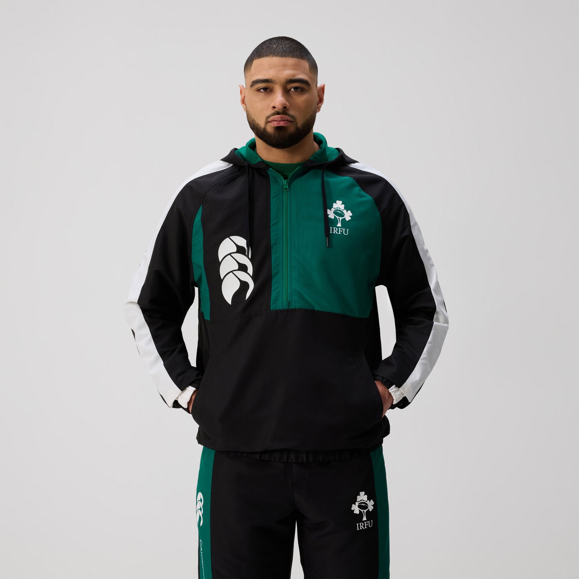 Mens Ireland Legends 1/4 Zip Jacket Black | Canterbury