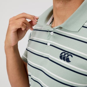 MENS FUNDAMENTALS STRIPE POLO GREEN