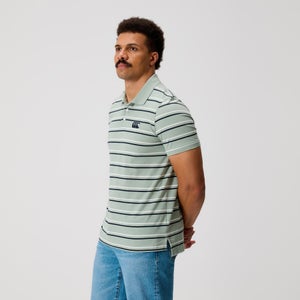 MENS FUNDAMENTALS STRIPE POLO GREEN