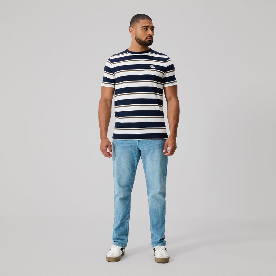 MENS FUNDAMENTALS STRIPE T-SHIRT NAVY