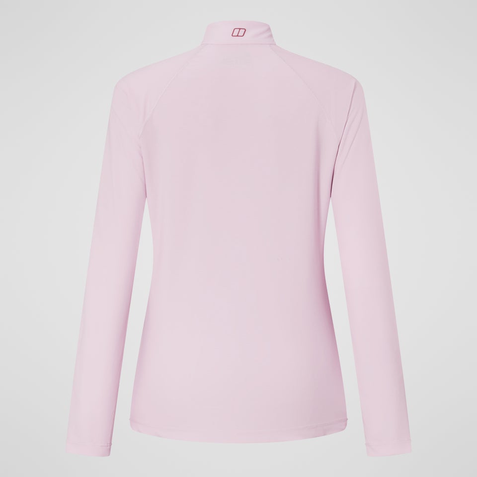 24/7 Half Zip Langarm-Shirt für Damen - Pink