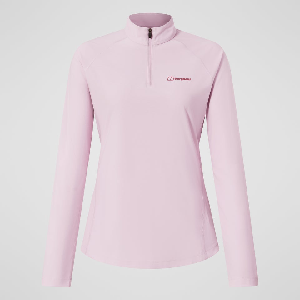 Women's 24/7 Half Zip Long Sleeve Tech Tee - Pink