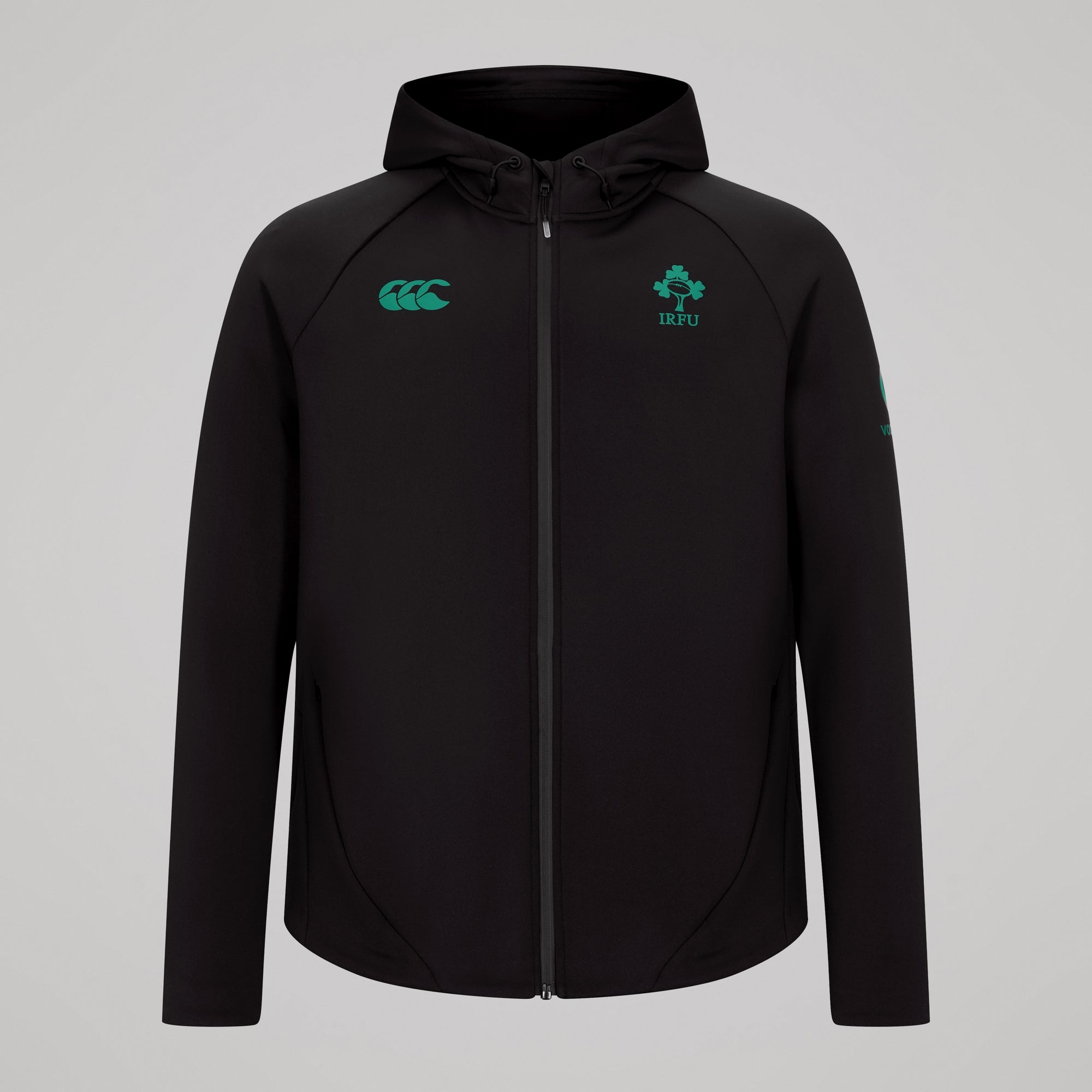 Mens Ireland Full Zip Tech Training Hoody Black/Green | Canterbury