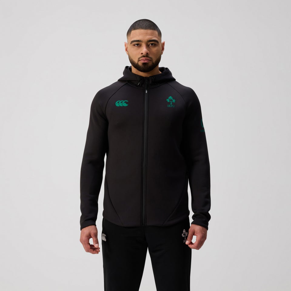 Mens Ireland Full Zip Tech Training Hoody Black/Green