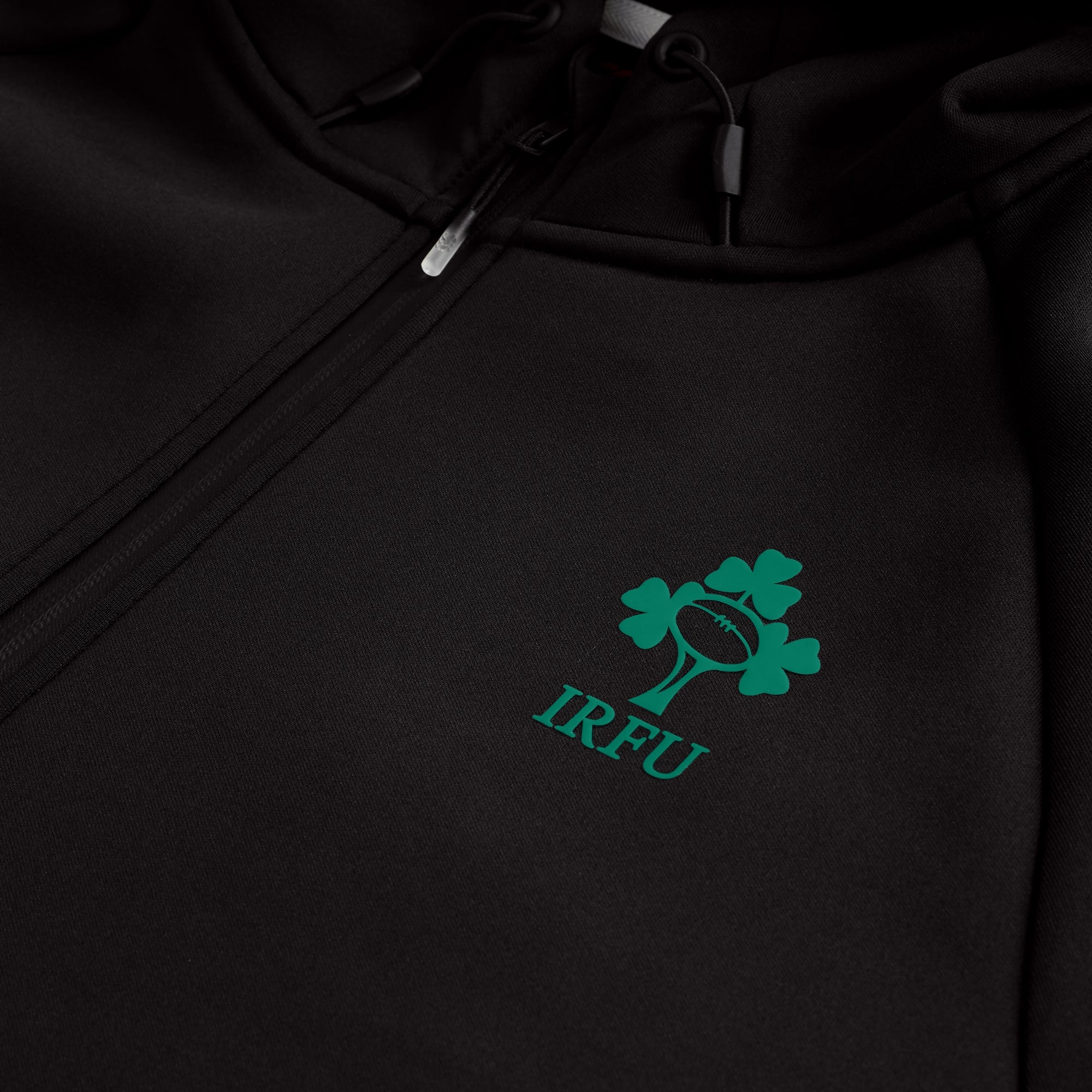 Mens Ireland Full Zip Tech Training Hoody Black/Green | Canterbury
