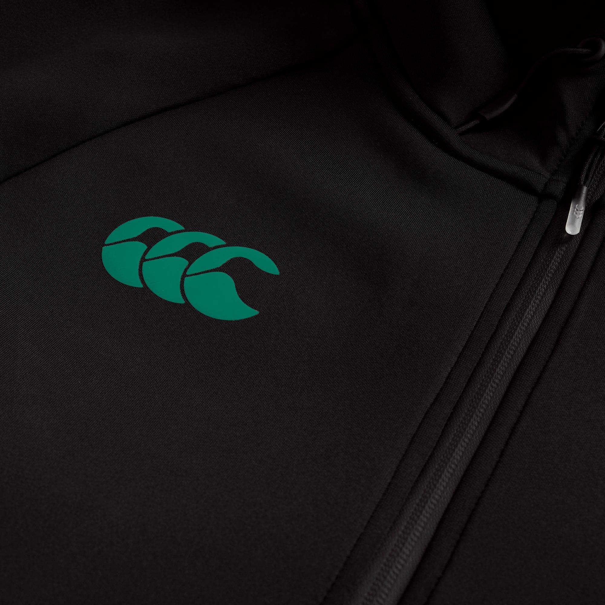 Mens Ireland Full Zip Tech Training Hoody Black/Green | Canterbury