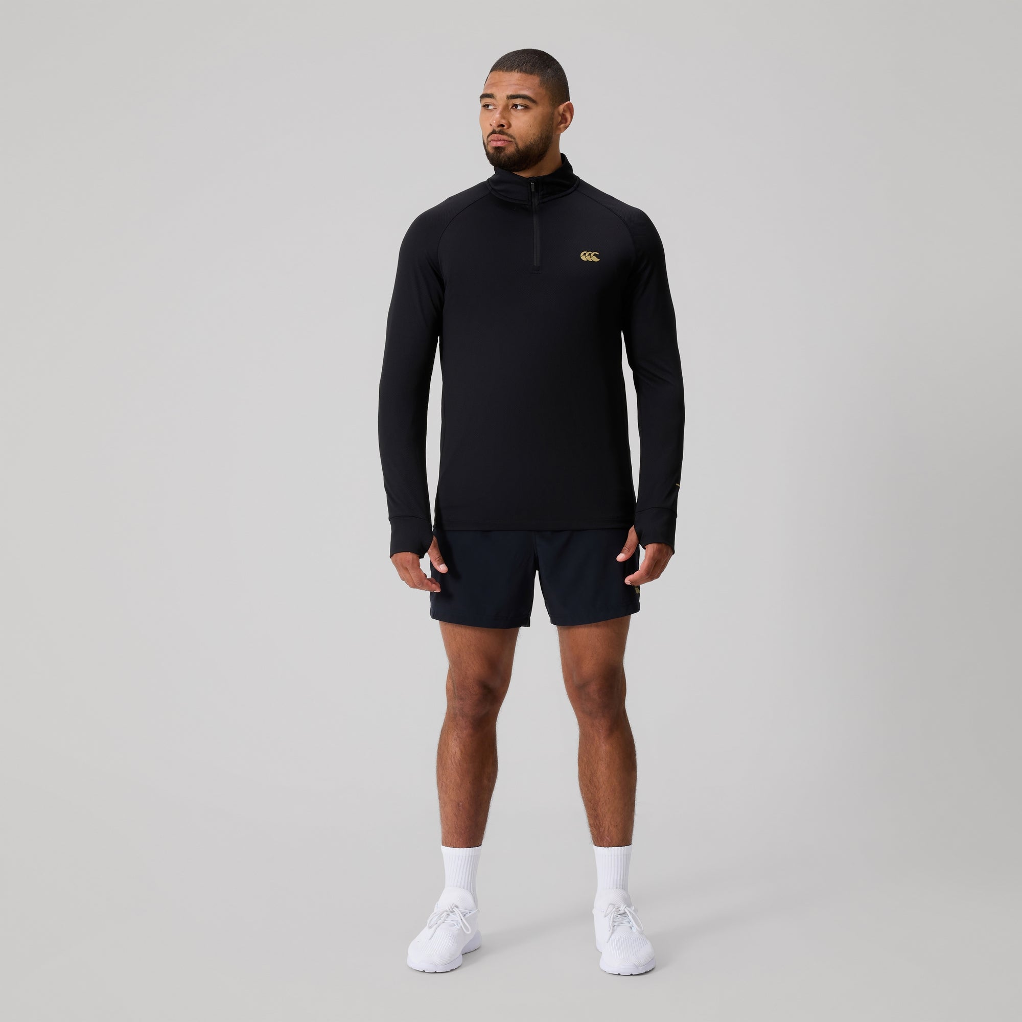 Mens Tempo+ Quarter-Zip Training Top Black | Canterbury