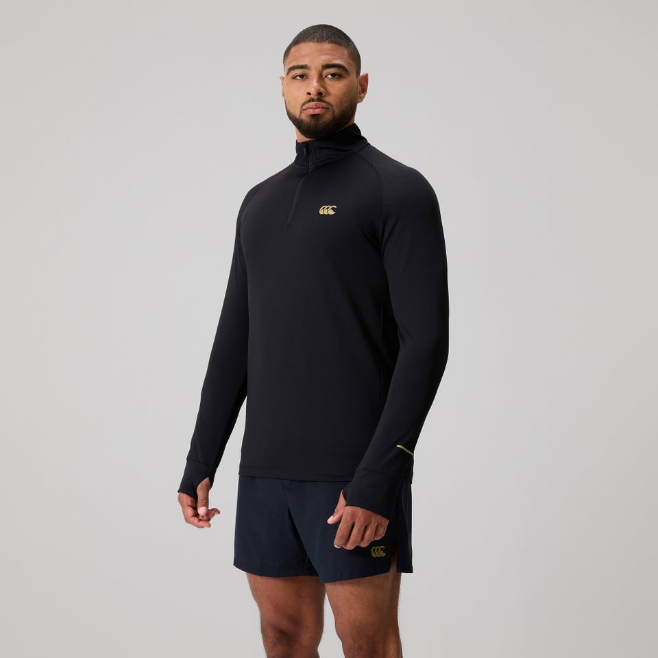 MENS TEMPO+ QUARTER-ZIP TRAINING TOP BLACK