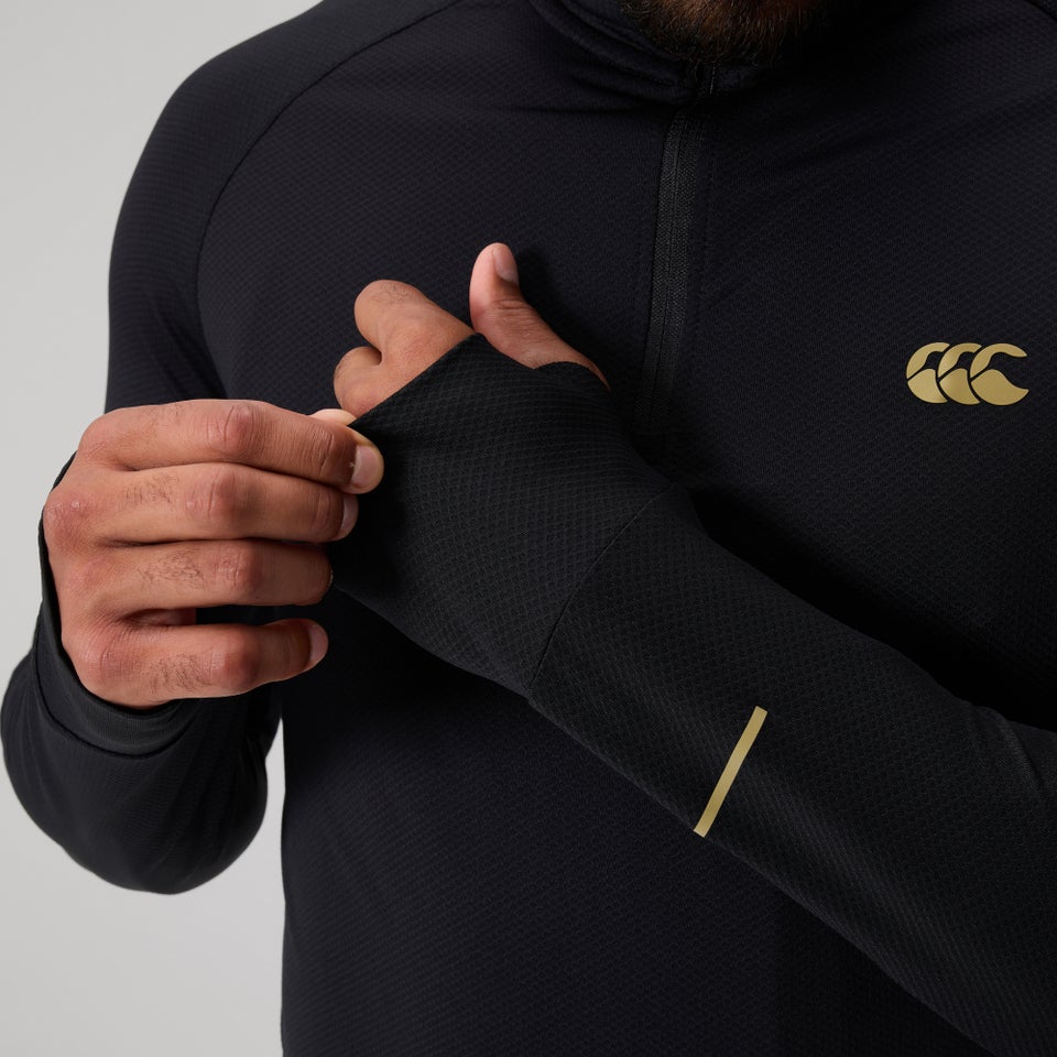 Mens Tempo+ Quarter-Zip Training Top Black