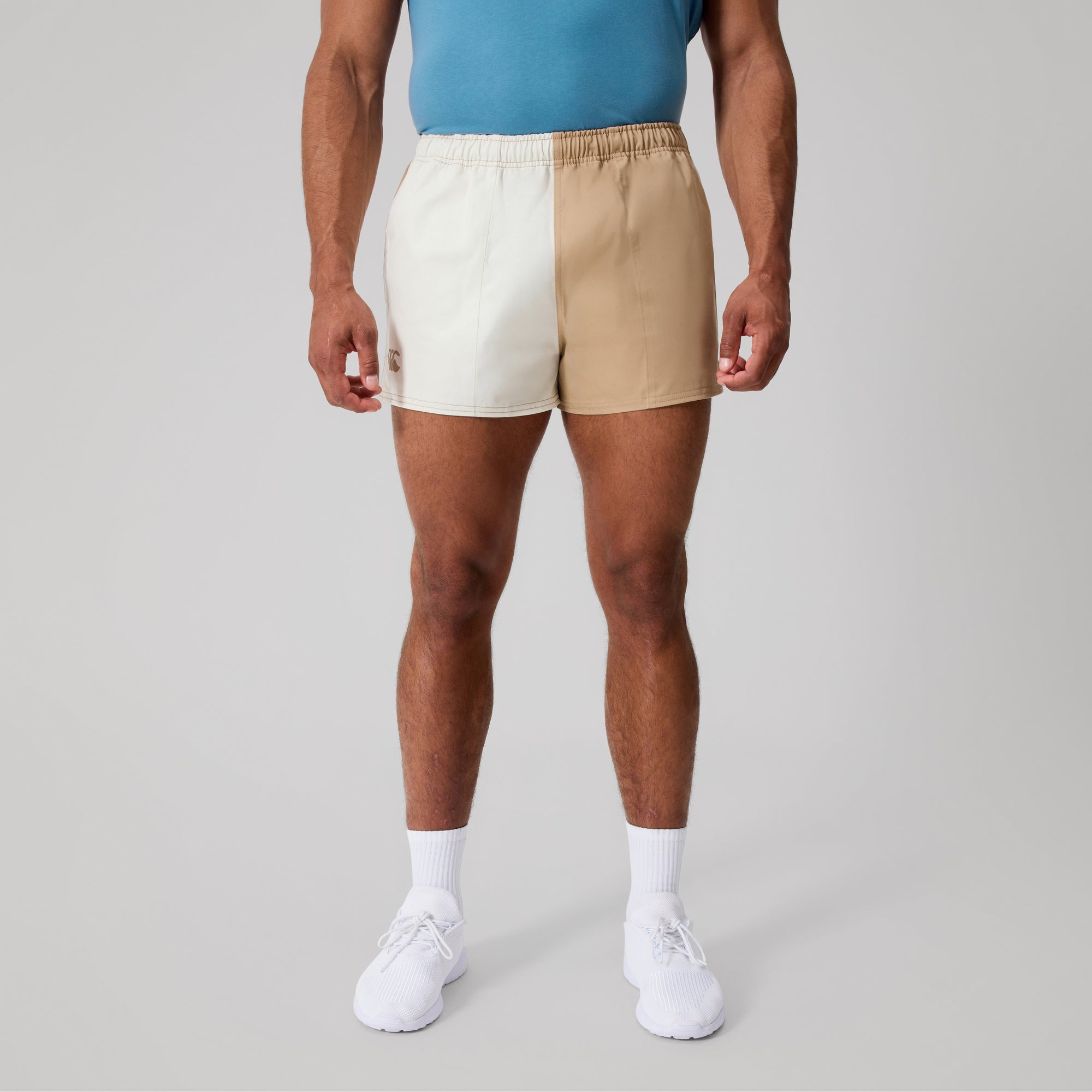 Mens Fundamentals Harlequin 3 inch Drill Shorts Taupe | Canterbury