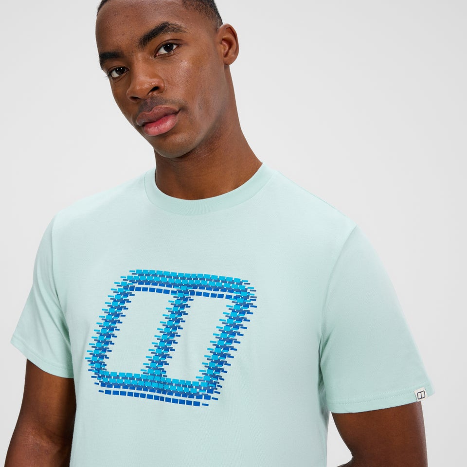 Men's Glitched Blocks Tee - Green