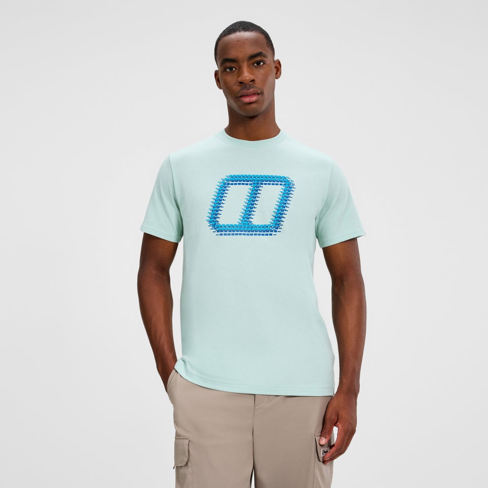 Men's Glitched Blocks Tee - Green