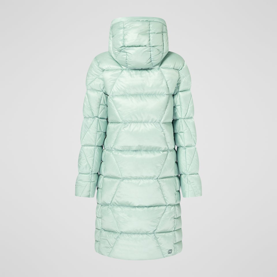 Explorer lange Daunenjacke für Damen - Grün