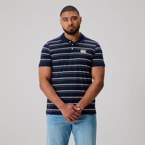 MENS FUNDAMENTALS STRIPE POLO NAVY