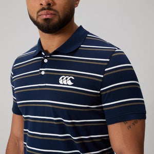 MENS FUNDAMENTALS STRIPE POLO NAVY