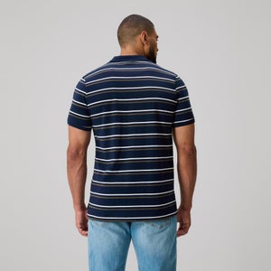 MENS FUNDAMENTALS STRIPE POLO NAVY