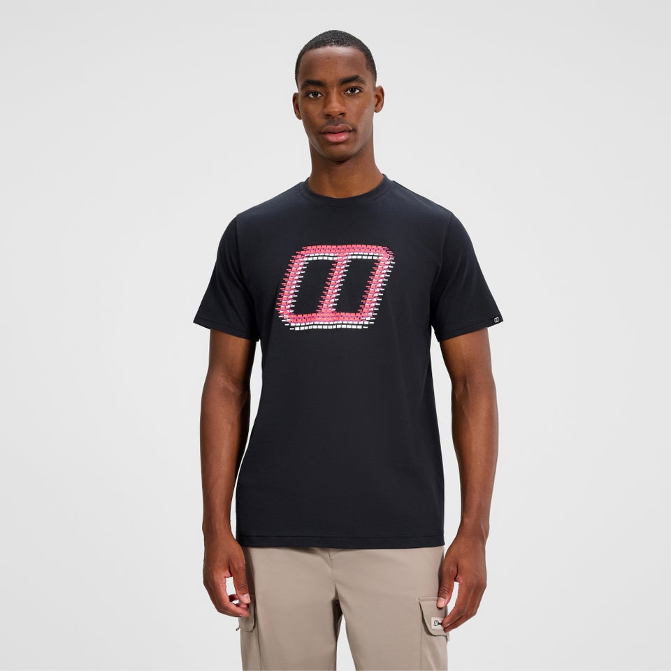 Men's Glitched Blocks Tee - Black