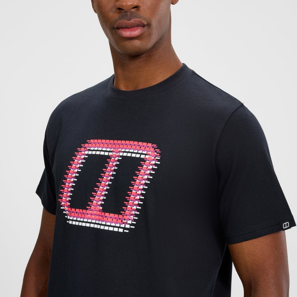 Men's Glitched Blocks Tee - Black