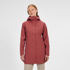 Omeara lange wasserdichte Jacke für Damen - Rot
