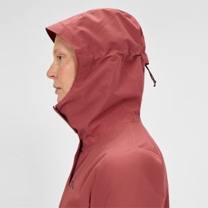 Omeara lange wasserdichte Jacke für Damen - Rot