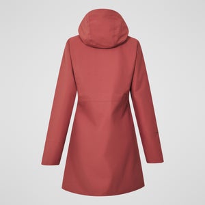 Omeara lange wasserdichte Jacke für Damen - Rot