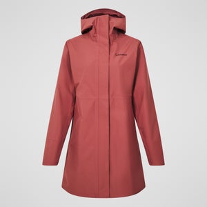 Omeara lange wasserdichte Jacke für Damen - Rot