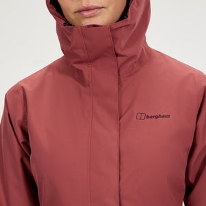 Omeara lange wasserdichte Jacke für Damen - Rot