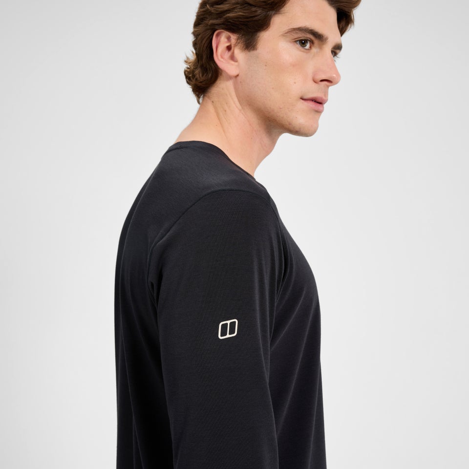 Men's Delta Long Sleeve Tech Tee - Black