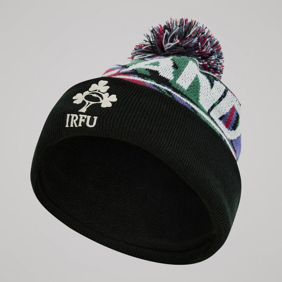 Adult Unisex Ireland Bobble Hat Black/Green