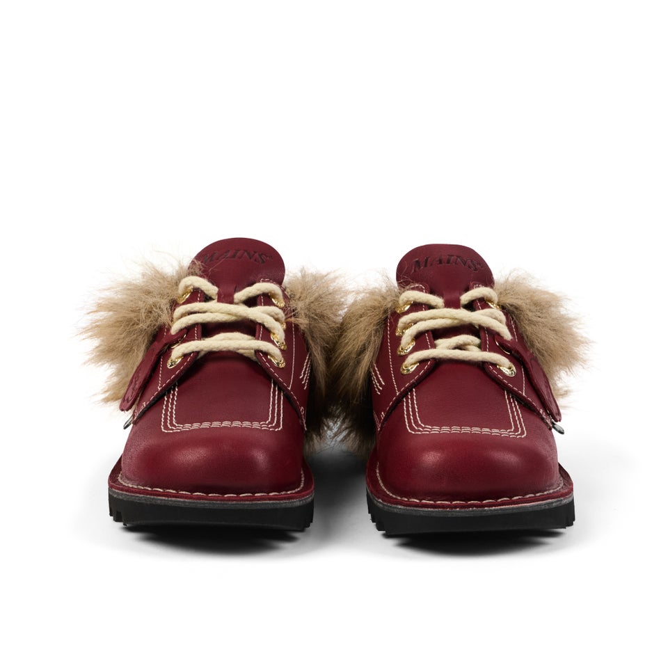 Adult Unisex Kick Mule Fur Mains Red